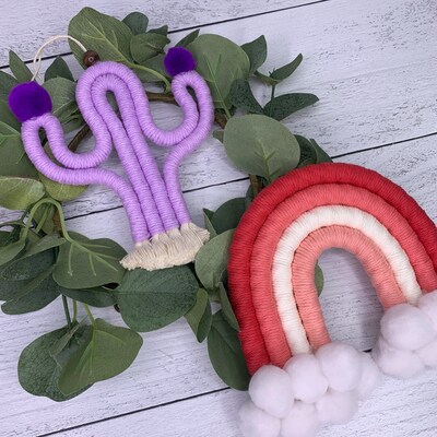 DIY SMALL Macrame Cactus Craft Kit Yarn Rope Wall Hanging Kit, Adult Craft Kits, DIY Crafts, Plants, Kid and Teen Craft Kit - image4